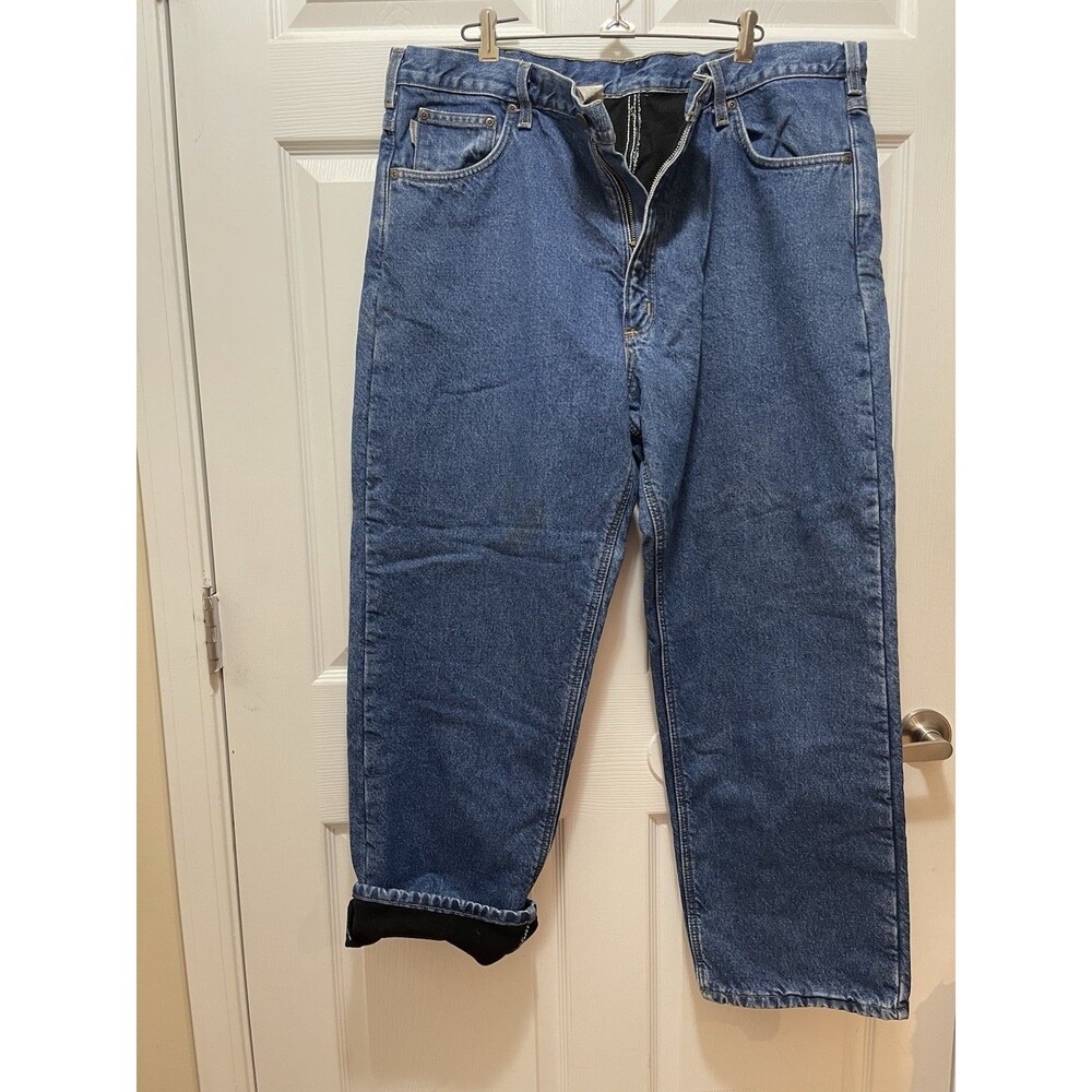 Vtg Carhartt B155 DST Relaxed Fit Jeans Fleece Lined Men’s 40x30 Work
